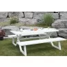 Vivere Banquet Deluxe 8-Seat Aluminum Picnic Table (White) - Vivere Banquet Deluxe 8-Seat Aluminum Picnic Table (White)