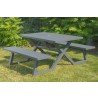 Vivere Banquet Deluxe 5ft Aluminum Picnic Table - Charcoal