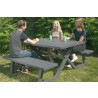 Vivere Banquet Deluxe 5ft Aluminum Picnic Table - Charcoal