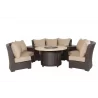 Patio Resort Lifestyle Bermuda 6-Piece Circular Sofa Set - Canvas Heather Beige - Patio Resort Lifestyle Bermuda 6-Piece Circular Sofa Set - Canvas Heather Beige