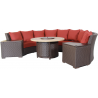 Bermuda Platinum 48" Round Fire Table w/ Burner - Red Cushion