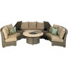 Patio Resort Lifestyle Bermuda Platinum 6-Piece Circular Sofa Set - Canvas Heather Beige