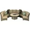 Patio Resort Lifestyle Bermuda Platinum 6-Piece Circular Sofa Set - Canvas Heather Beige - Patio Resort Lifestyle Bermuda Platinum 6-Piece Circular Sofa Set - Canvas Heather Beige