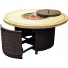 Patio Resort Lifestyle Bermuda 48" Round Fire Table With Burner