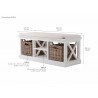 Nova Solo Halifax Accent Bench with Seat Cushion - Dimension