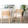 bali & pari Beata Natural Rattan Counter Stool - Handcrafted Wingback Counter Chair with Woven Detailing and Removable Cushion, Coastal Boho Style Seating for Kitchen Island or Dining Area - Lifestyle