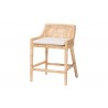 bali & pari Beata Natural Rattan Counter Stool - Handcrafted Wingback Counter Chair with Woven Detailing and Removable Cushion, Coastal Boho Style Seating for Kitchen Island or Dining Area - Angled
