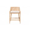 bali & pari Beata Natural Rattan Counter Stool - Handcrafted Wingback Counter Chair with Woven Detailing and Removable Cushion, Coastal Boho Style Seating for Kitchen Island or Dining Area - Front