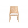 bali & pari Beata Natural Rattan Dining Chair - Handcrafted Wingback Accent Chair with Woven Detailing and Removable Cushion, Coastal Boho Seating for Kitchen or Dining Room - Front