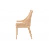 bali & pari Beata Natural Rattan Dining Chair - Handcrafted Wingback Accent Chair with Woven Detailing and Removable Cushion, Coastal Boho Seating for Kitchen or Dining Room - Side