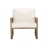 Sunpan Kristoffer Lounge Chair - Vintage Vanilla Leather - Front Angle
