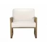 Sunpan Kristoffer Lounge Chair - Vintage Vanilla Leather - Front Angle - Sunpan Kristoffer Lounge Chair - Vintage Vanilla Leather - Front Angle