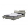 Vertu King Bed In  Pewter Top Grain Leather