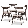 Baxton Studio Britte Beige Upholstered 4-Piece Wood Dining Chair Set