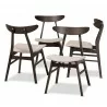 Baxton Studio Britte Beige Upholstered 4-Piece Wood Dining Chair Set - Baxton Studio Britte Beige Upholstered 4-Piece Wood Dining Chair Set
