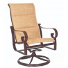 Woodard Belden Padded Sling High Back Swivel Rocker - Angled