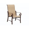Woodard Belden Sling High Back Dining Arm Chair - Angled