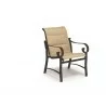 Woodard Belden Padded Sling Dining Arm Chair - Angled - Woodard Belden Padded Sling Dining Arm Chair - Angled