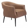 Zuo Modern Berkeley Accent Chair Vintage Brown - Angled front View
