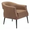 Zuo Modern Berkeley Accent Chair Vintage Brown - Angled front View - Zuo Modern Berkeley Accent Chair Vintage Brown - Angled front View