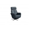 Beverly Swivel Recliner in Blue- side view