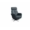 Beverly Swivel Recliner in Blue- side view - Beverly Swivel Recliner in Blue- side view