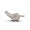 Beverly Swivel Recliner in Light Gray- reclined