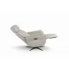 Beverly Swivel Recliner in Light Gray- reclined - Beverly Swivel Recliner in Light Gray- reclined