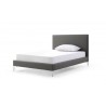 Whiteline Modern Living Liz Full Bed In Fully Upholstered Dark Gray Faux leather - Angled