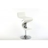 King Adjustable Height White Bar Stool - White