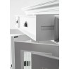 Nova Solo Buffet with 4 Glass Doors 3 Drawers, Closeup Angle