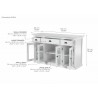 Nova Solo Buffet with 4 Glass Doors 3 Drawers, Dimension