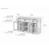 Nova Solo Buffet with 4 Glass Doors 3 Drawers, Dimension - Nova Solo Buffet with 4 Glass Doors 3 Drawers, Dimension