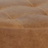 Sunpan Nilda Ottoman Camel Leather - Closeup Top Angle