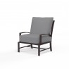 La Jolla Club Chair in Canvas Granite w/ Self Welt - Front Side Angle