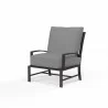 La Jolla Club Chair in Canvas Granite w/ Self Welt - Front Side Angle - La Jolla Club Chair in Canvas Granite w/ Self Welt - Front Side Angle