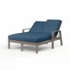 Laguna Double Chaise Lounge in Spectrum Indigo, No Welt - Front Side Angle - Laguna Double Chaise Lounge in Spectrum Indigo, No Welt - Front Side Angle