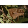 Anderson Teak Curve 3-Seater Bench Extra Thick Wood - Angled View