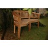 Anderson Teak Curve 3-Seater Bench Extra Thick Wood - Angled