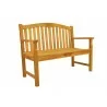 Anderson Teak 50-inch Round Rose Bench - Angled View - Anderson Teak 50-inch Round Rose Bench - Angled View