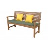 Anderson Teak Victoria 3-Seater Bench - Angled with Cushions