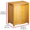 Natural Finished Bowed Front Laundry Wood Hamper - Dimensions