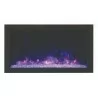 Amantii 30″ Extra Slim Indoor Or Outdoor Electric Built-in Only Electric Fireplace With Black Steel Surround  - Blue Flame - Amantii 30″ Extra Slim Indoor Or Outdoor Electric Built-in Only Electric Fireplace With Black Steel Surround  - Blue Flame
