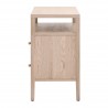 Essentials For Living Highland Open Shelf 2-Drawer Nightstand in Natural Oak - Side Angle