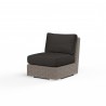 Coronado Armless Club Chair in Spectrum Carbon w/ Self Welt - Front Side AngleCoronado Armless Club Chair in Canvas Flax w/ Self Welt - Front Side Angle