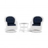 Tortuga Outdoor Biloxi 3Pc Bistro Set White Wicker Front