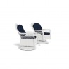 Tortuga Outdoor Biloxi 3Pc Bistro Set White Wicker Side