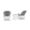Tortuga Outdoor Biloxi 3Pc Bistro Set White Wicker Back 