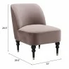 Bintulu Accent Chair in Taupe- Seat Dimension - Bintulu Accent Chair in Taupe- Seat Dimension
