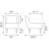 Bintulu Accent Chair in Taupe- Dimension - Bintulu Accent Chair in Taupe- Dimension